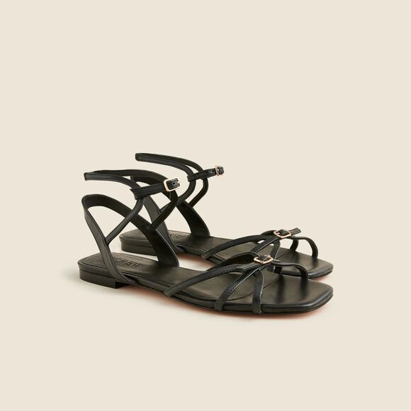 NWOT - J.Crew New Capri Tie-Buckle Leather Sandals – Size 8 - Picture 1 of 3